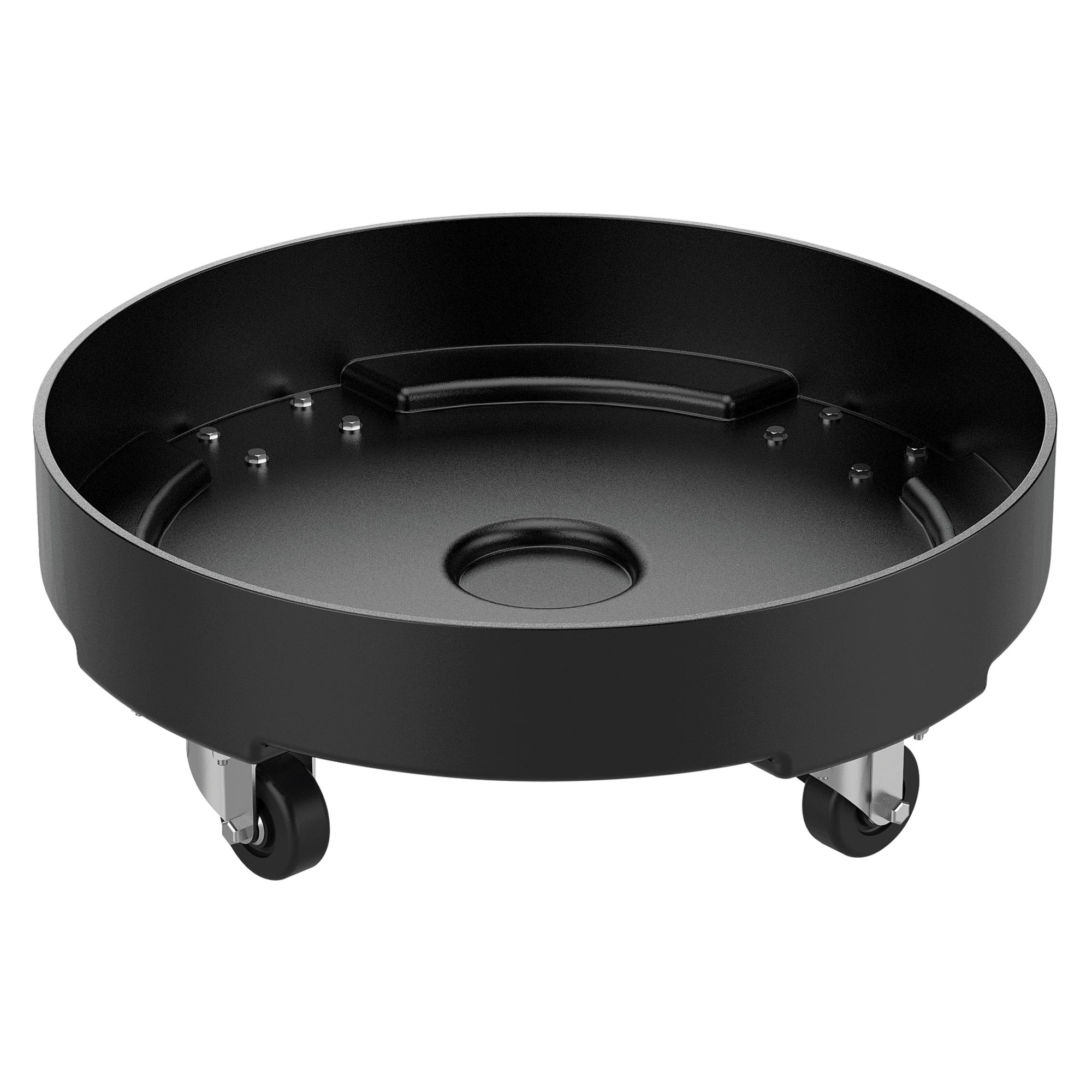 Vestil Polyethylene Light Duty Drum Dolly 55 Gallon 24-1/4 in. x 24-1/4 In. x 8-5/16 In. 300 Lb. Capacity Black